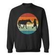 Horse And Girl Silhouette Sunset Retro Cowgirl Equestrian Sweatshirt