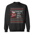 Where My Hos At Ugly Christmas Sweater Style Couples Sweatshirt