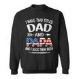 I Have Two Titles Dad And Papa Retro Usa Flag Fathers Day Sweatshirt