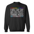 I Will Say Gay And I Will Protect Trans Kids Lgbtq Vintage Sweatshirt