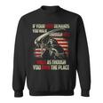 If Your Path Demands You Walk Through Hell Skeleton Usa Flag Usa Funny Gifts Sweatshirt