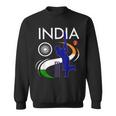 India Cricket With Indian Flag Brush Stroke Sweatshirt