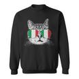 Italian Italy Flag Country Roots Cat Lover Pride Gift Family Sweatshirt