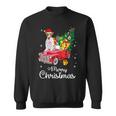Jack Russell Terrier Ride Red Truck Christmas Pajama Sweatshirt