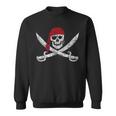 Jolly Roger Pirate Skull And Cutlasses Flag Distressed Sweatshirt