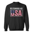 July 4Th My Pronouns Are Usa Funny Patriotic Us Flag Gift For Mens Sweatshirt