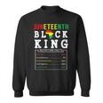 Junenth Black King Nutrition Facts Fathers Day Melanin Gift For Mens Sweatshirt