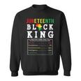 Junenth Men Black King Nutritional Facts Freedom Day Gift For Mens Sweatshirt