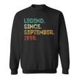 Legend Since September 1998 25Th Birthday 25 Years Old Sweatshirt
