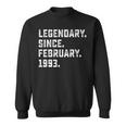 Legendary Since February 1993 25Th Years Old Birthday Sweatshirt