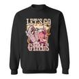 Lets Go Girl Cowboy Pink Boot Retro Western Country Sweatshirt