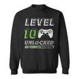 Level 10 Unlocked 10 Year Old Gamer Funny Birthday Sweatshirt
