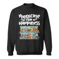 Medicine For Happiness Pill Box Animals Dog Breeds Puppies Sweatshirt