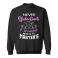 Never Underestimate A Woman With A Masters Degree Graduate Sweatshirt