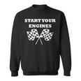 New Start Your Engines Car With Flags Sweatshirt