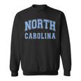 North Carolina Vintage State Nc Blue Text Sweatshirt
