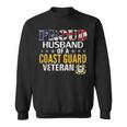 Proud Husband Of A Coast Guard Veteran With American Flag Veteran Funny Gifts Sweatshirt