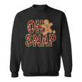 Red Cheerful Sparkly Oh Snap Gingerbread Christmas Cute Xmas Sweatshirt