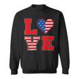 Red White And Blue For Love American Flag Sweatshirt