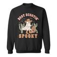 Retro Western Halloween Cowboy Ghost Boot Scootin Spooky Sweatshirt