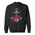 Rose And Anchor Nautical Tattoo Design Sweatshirt