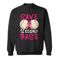 Save Second 2Nd Base Baseball Pink Ribbon Breast Cancer Sweatshirt