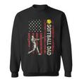 Softball Dad Us Flag Gifts For Dad Men Patriotic Fathers Day Gift For Mens Sweatshirt