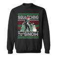 Squatching Through The Snow Bigfoot Ugly Sweater Christmas Sweatshirt
