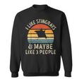 I Like Stingrays And Maybe 3 People Sea Animal Seafood Retro Sweatshirt