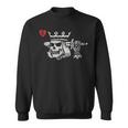 Suicide King Of Hearts Skull Wearing Crown Poker Sweatshirt