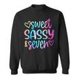 Sweet Sassy And Seven Girls Birthday Tie Dye 7 Year Old Kids Sweatshirt