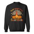 Thankful Grateful Blessed Thanksgiving Turkey Leopard Print Sweatshirt