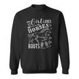 This Girl Loves Horses And Boots Cowgirl Riding Lover Sweatshirt