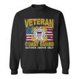 Veteran Coast Guard Service Above Self DistressedVeteran Funny Gifts Sweatshirt
