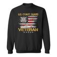 Veteran Vets US Coast Guard Veteran Flag Vintage Veterans Day Mens 150 Veterans Sweatshirt
