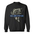 Vintage Fishing Reel Cool Step Dad Funny Fish Fathers Day Sweatshirt