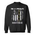 Vintage Im A Proud Navy Brother With American Flag Gift Sweatshirt
