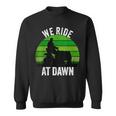 We Ride At Dawn Lawnmower Lawn Mowing Funny Dad Vintage Men Sweatshirt