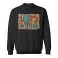 Western Leopard Turquoise Cowgirl Love Rodeo Sweatshirt