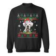 White Boxer Christmas Santa Ugly Sweater Dog Lover Xmas Sweatshirt