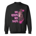 Wolf He Keeps Me Safe - She Keeps Me Wild Gifts For Wolf Lovers Funny Gifts Sweatshirt