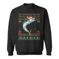 Xmas Lights Ugly Sweater Style Santa Wahoo Fish Christmas Sweatshirt