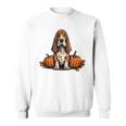 Basset Hound Dog Pumpkin Lazy Halloween Party Costume Sweatshirt