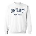 Cortlandt New York Ny Vintage Varsity Sports Navy Sweatshirt