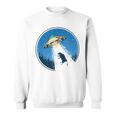 Cow Snatch Vintage Distressed Ufo Flying Saucer Sweatshirt