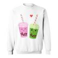 Cute Boba Tea For Japanese Tea Lover Kawaii Bubble Milk Tea Sweatshirt