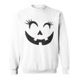 Eyelashes Halloween Outfit Pumpkin Face Costume Sweatshirt