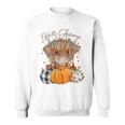 Hello Autumn Fall Highland Cow Pumpkins Thanks Giving Sweatshirt