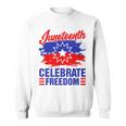 Junenth Celebrate Freedom Red White Blue Free Black Slave Sweatshirt
