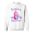 Kids Girls 8Th Birthday Mermaid Birthday Party 8 Years Old Fish Sweatshirt